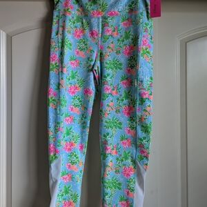 Disney Floral Kids Leggings - Blue and Pink